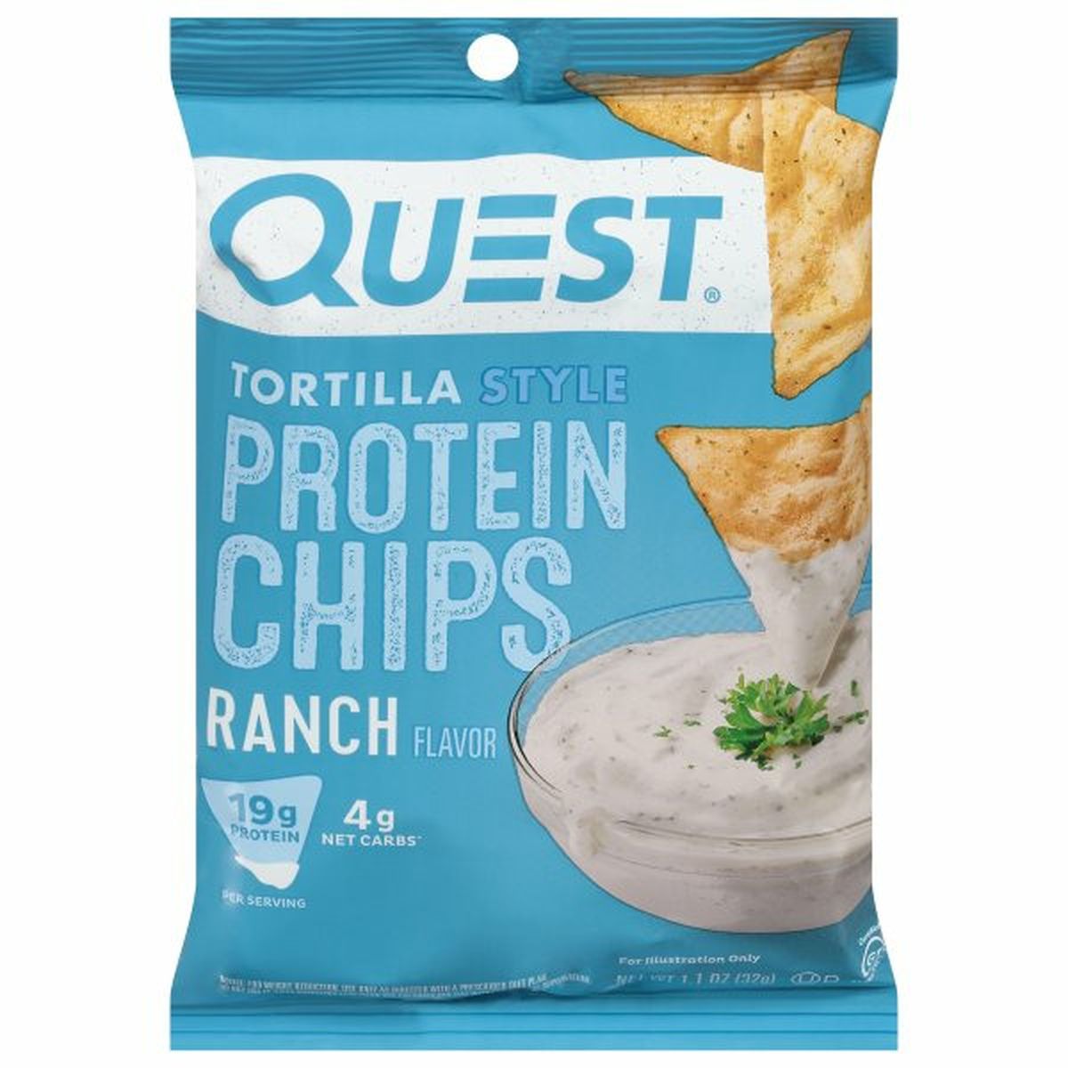 Calories in Quest Protein Chips, Ranch Flavor, Tortilla Style