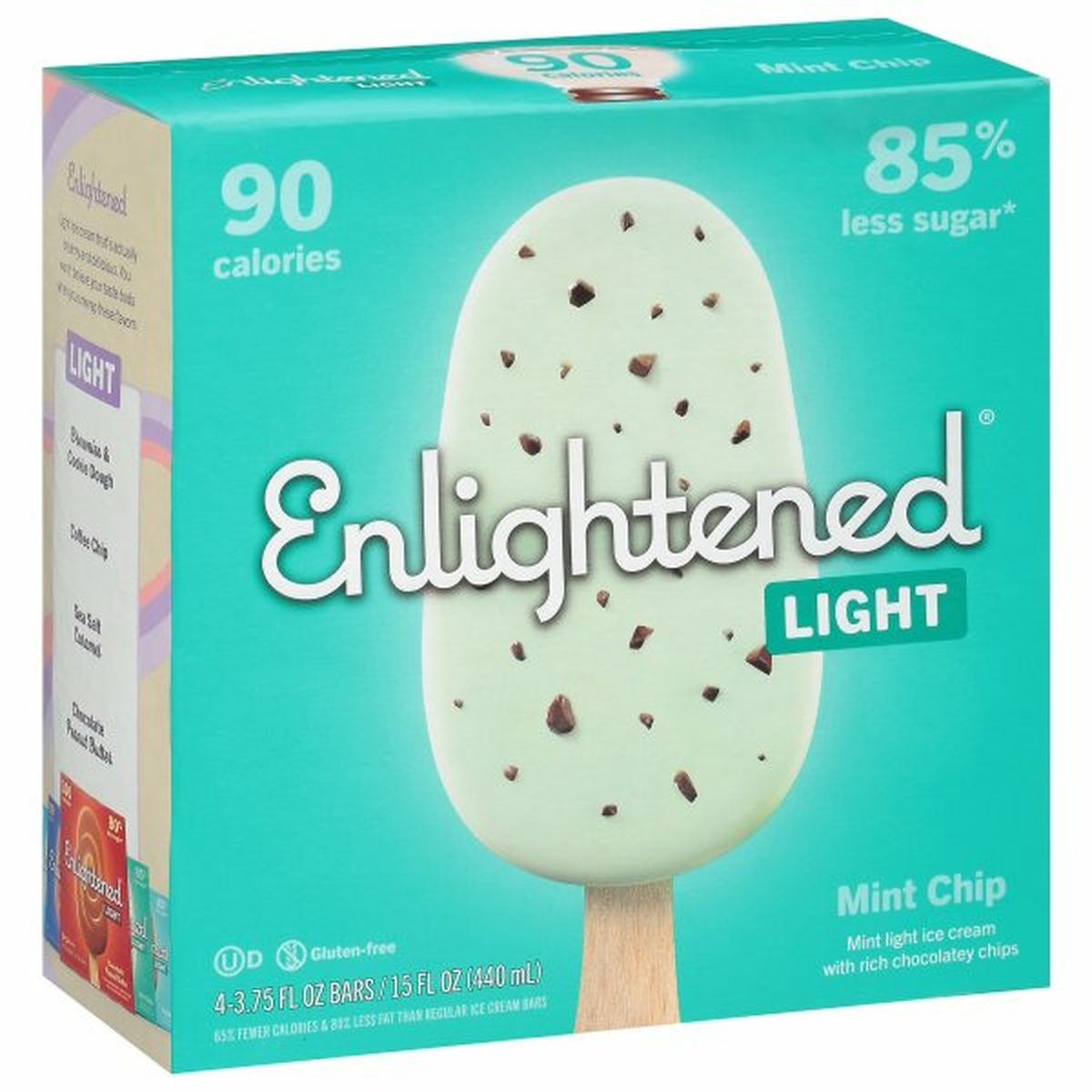Calories in Enlightened Ice Cream Bars, Light, Mint Chip