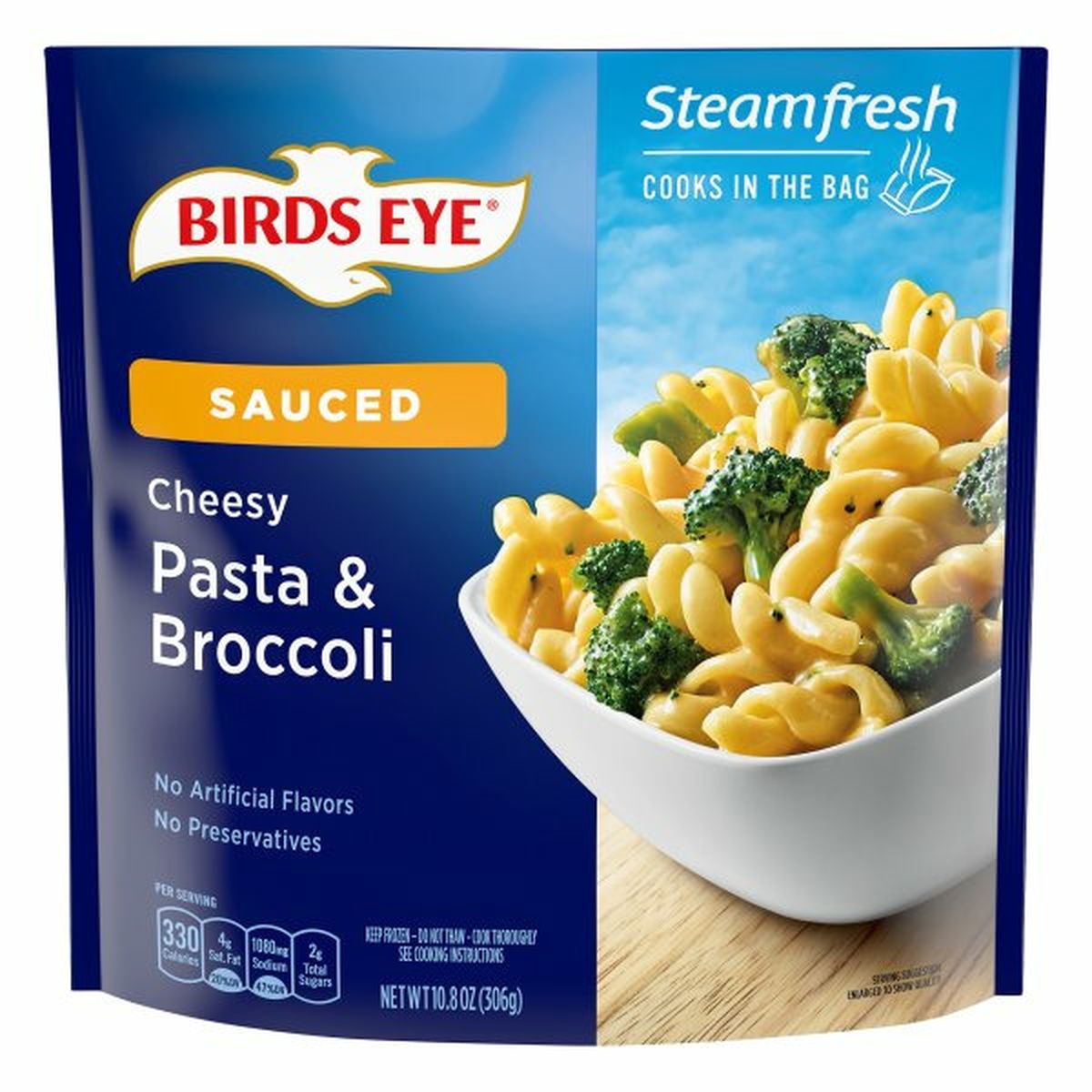 Calories in Birds Eye Steamfresh Pasta & Broccoli, Cheesy, Sauced