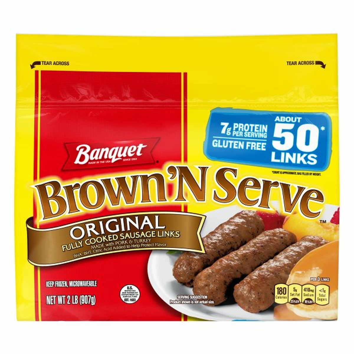Calories in Banquet Brown 'N Serve Sausage Links, Original