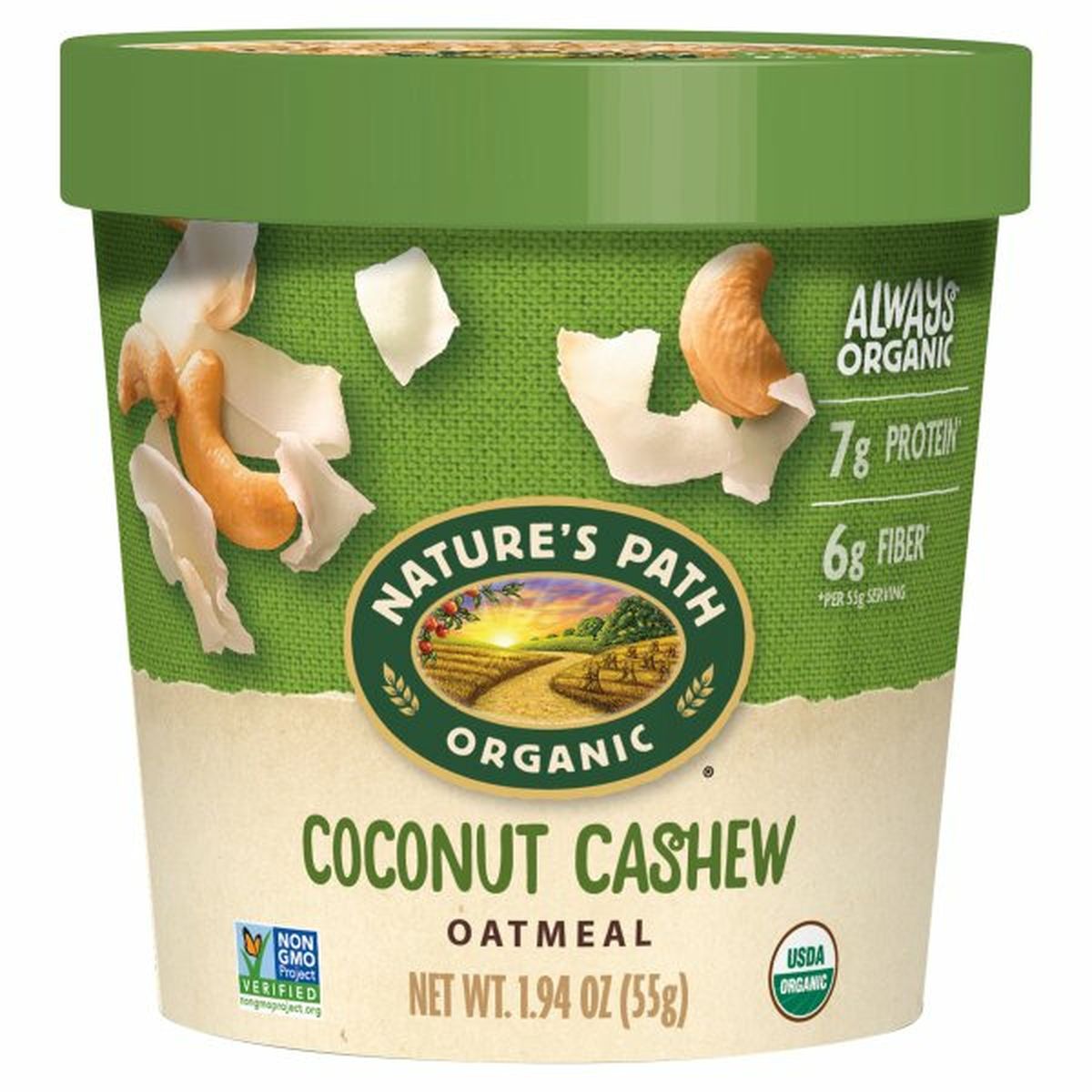 Calories in Nature's Path Oatmeal, Coconut Cashew