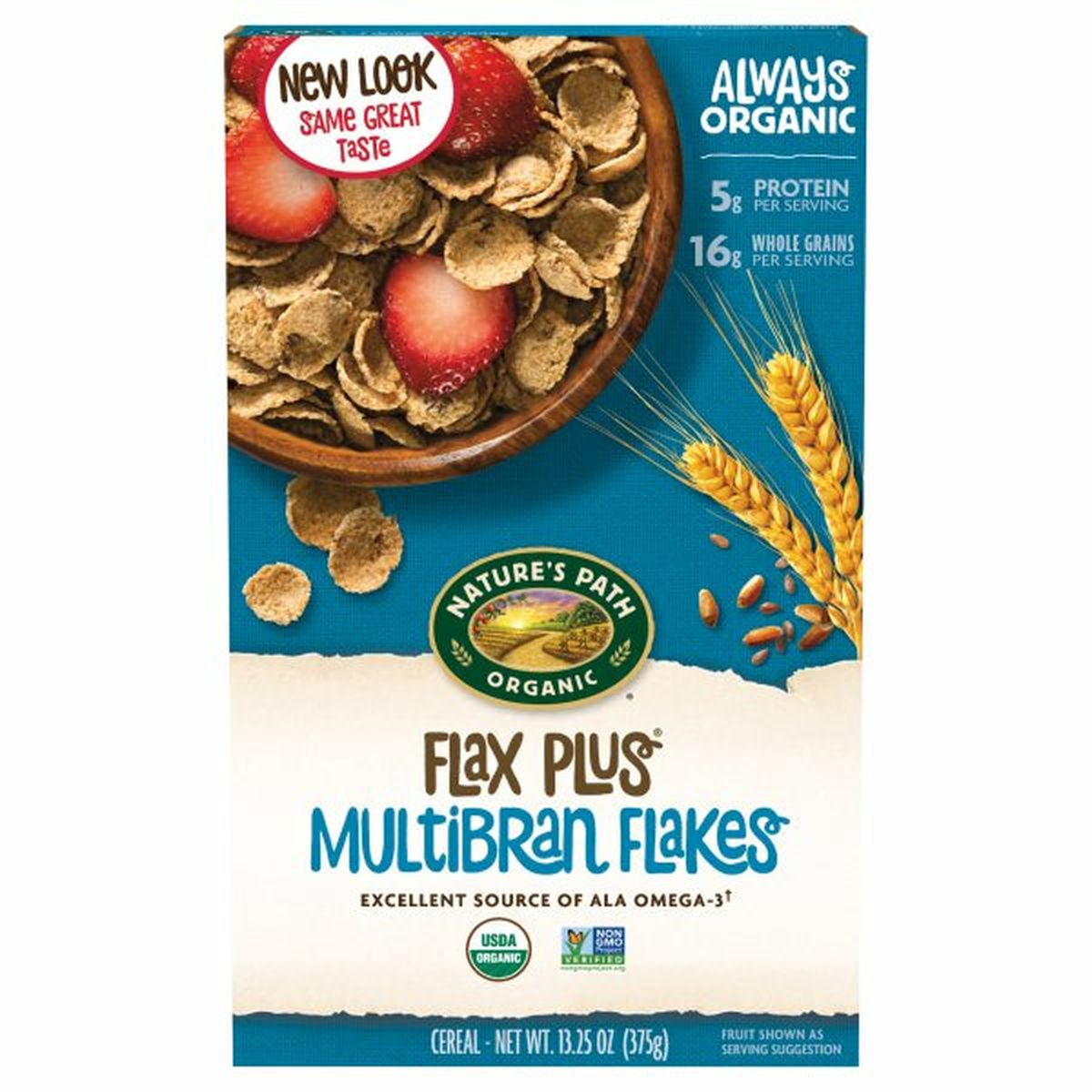 Calories in Nature's Path Cereal, Multibran Flakes, Flax Plus