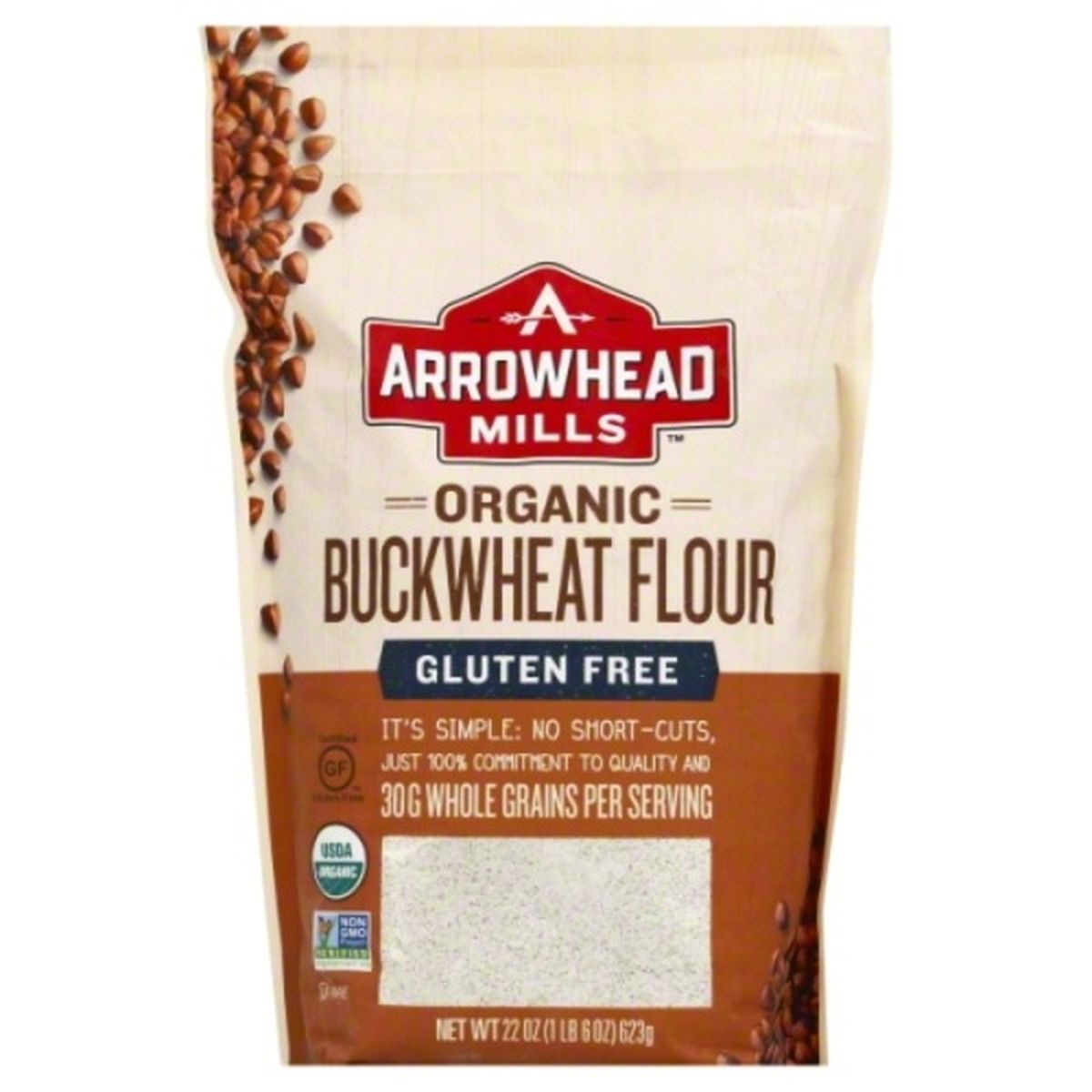 Calories in Arrowhead Mills Buckwheat Flour, Gluten Free, Organic