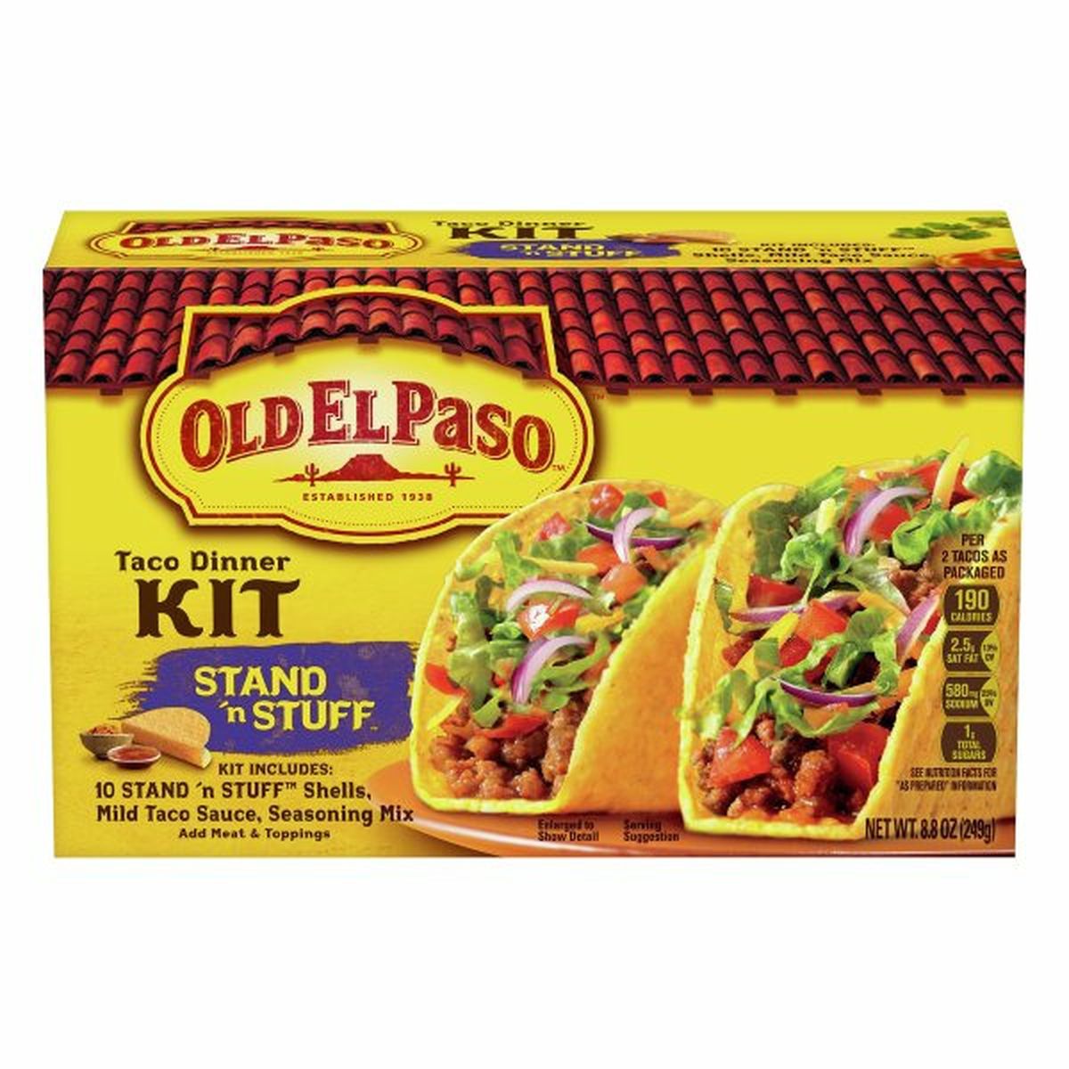Calories in Old El Paso Taco Dinner Kit, Stand 'n Stuff