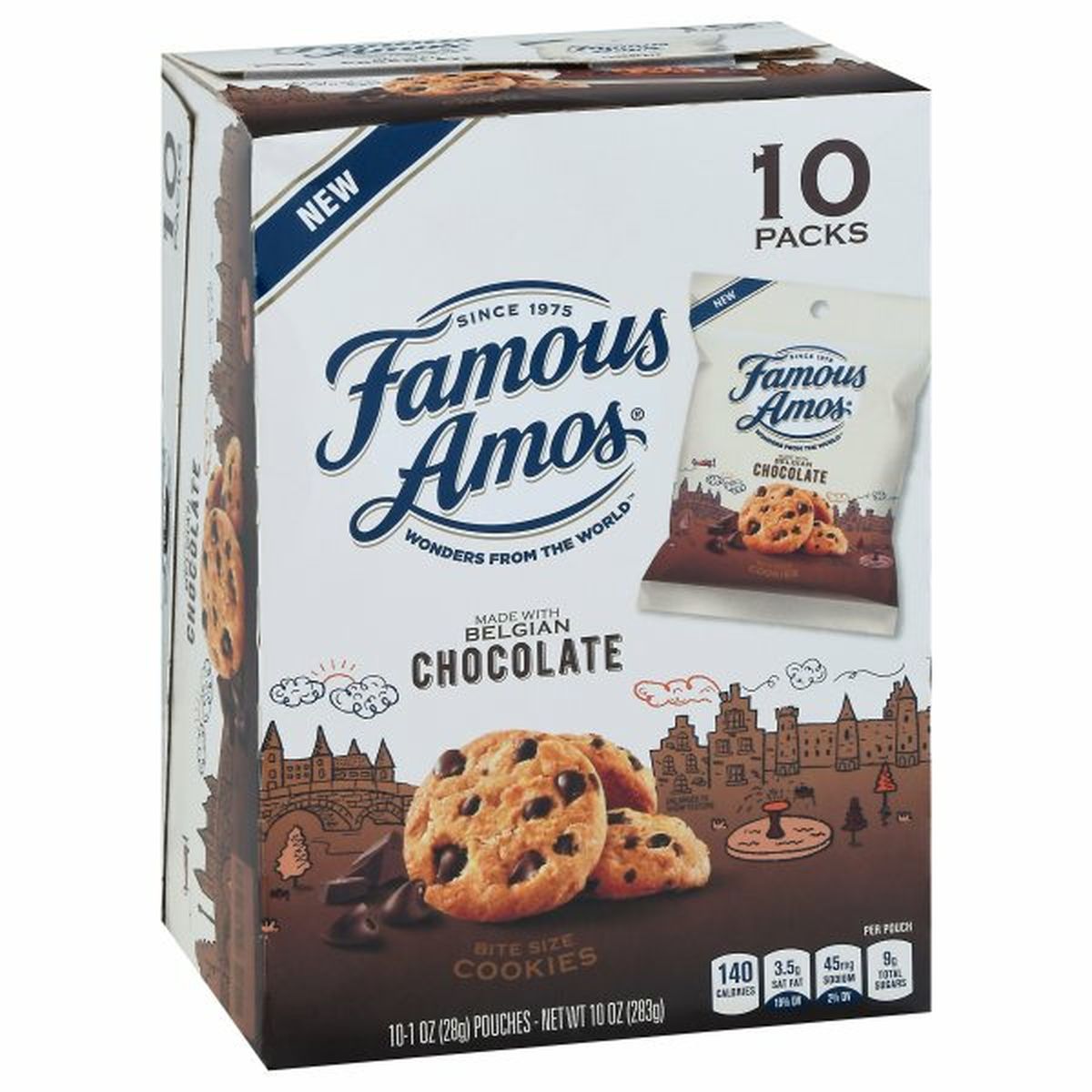 Calories in Famous Amos Cookies, Chocolate, Bite Size, 10 Pack