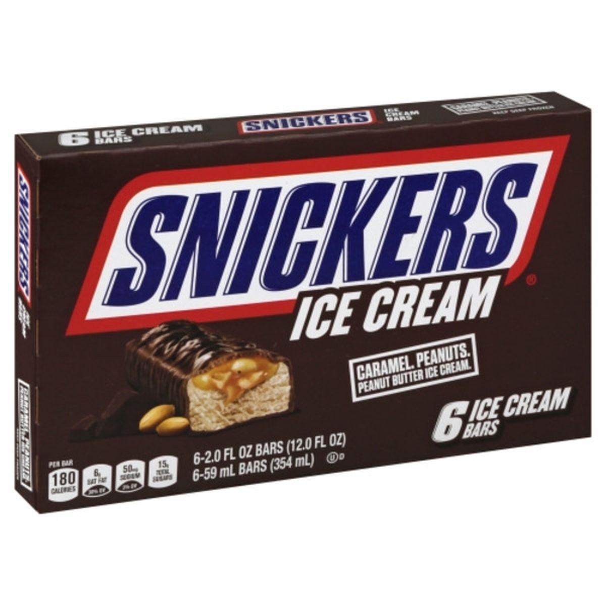 Calories in Snickers Ice Cream Bars, Peanut Butter Caramel