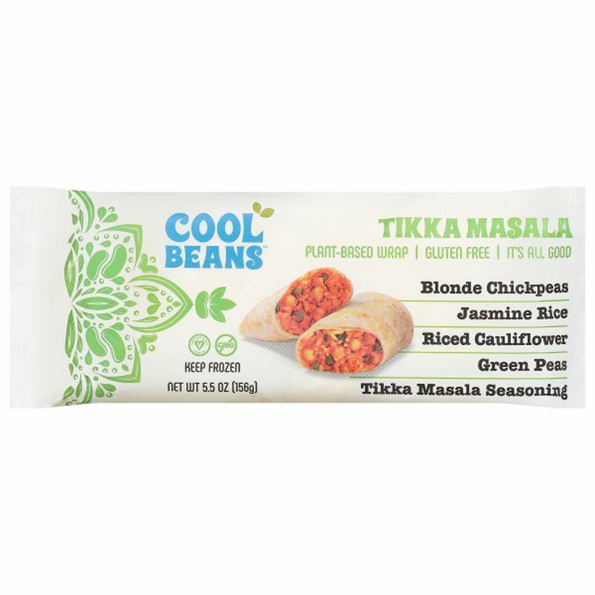 Calories in Cool Beans Tikka Masala Plant-Based Wrap, Tikka Masala