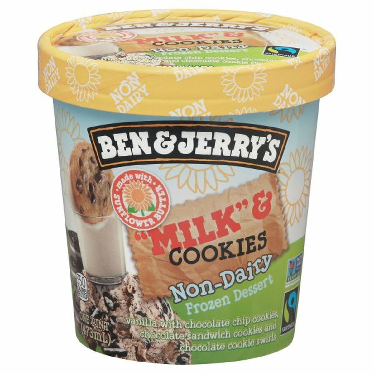 Calories in Ben & Jerry's Frozen Dessert, Non-Dairy, Milk & Cookies
