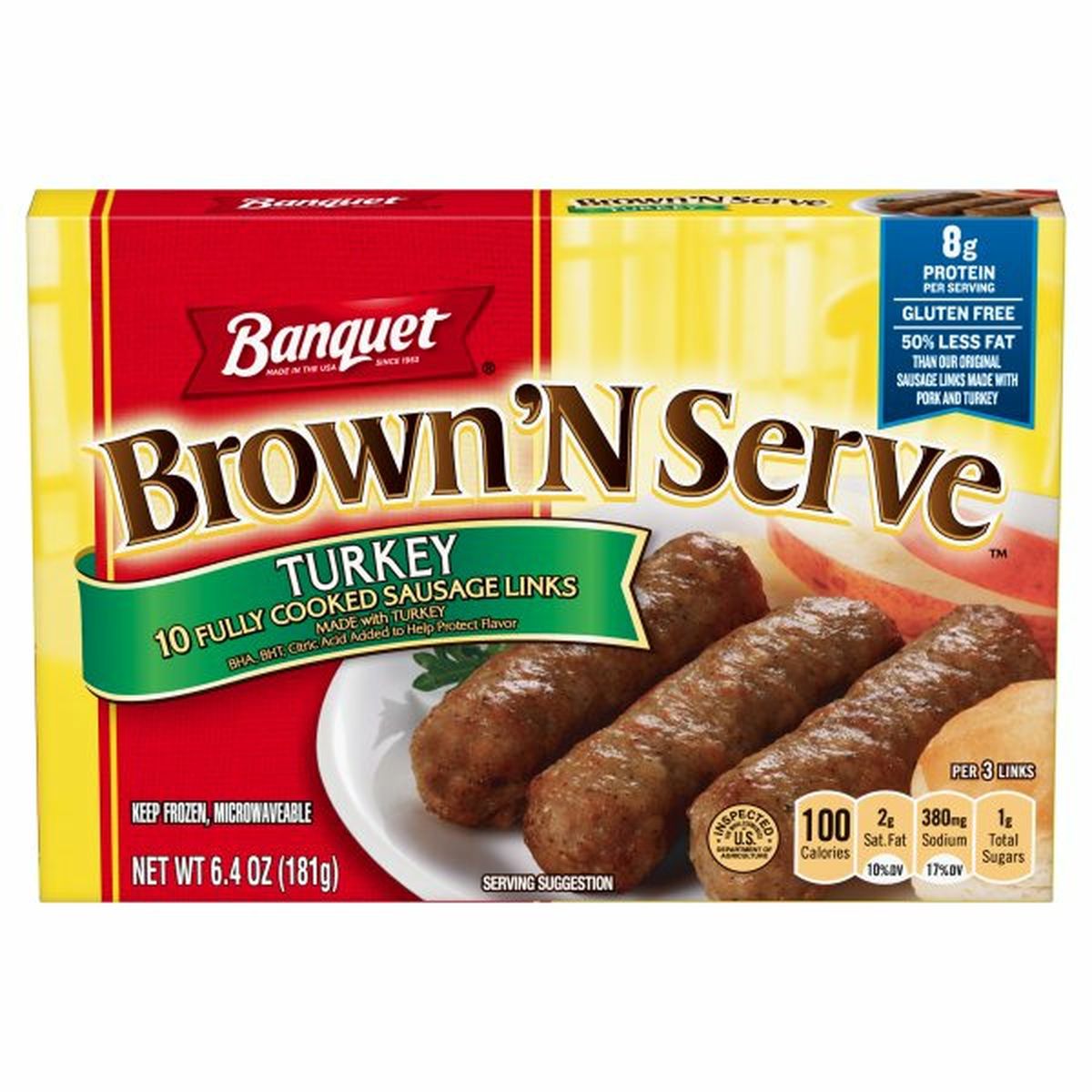 Calories in Banquet Brown 'N Serve Sausage Links, Fully Cooked, Turkey