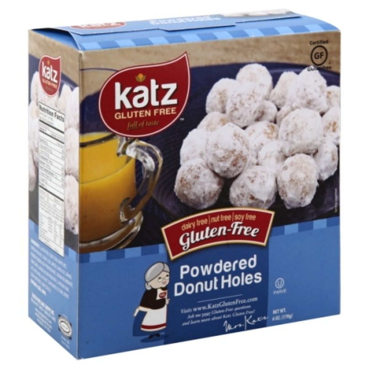 Calories in Katz Donut Holes, Gluten Free, Powdered