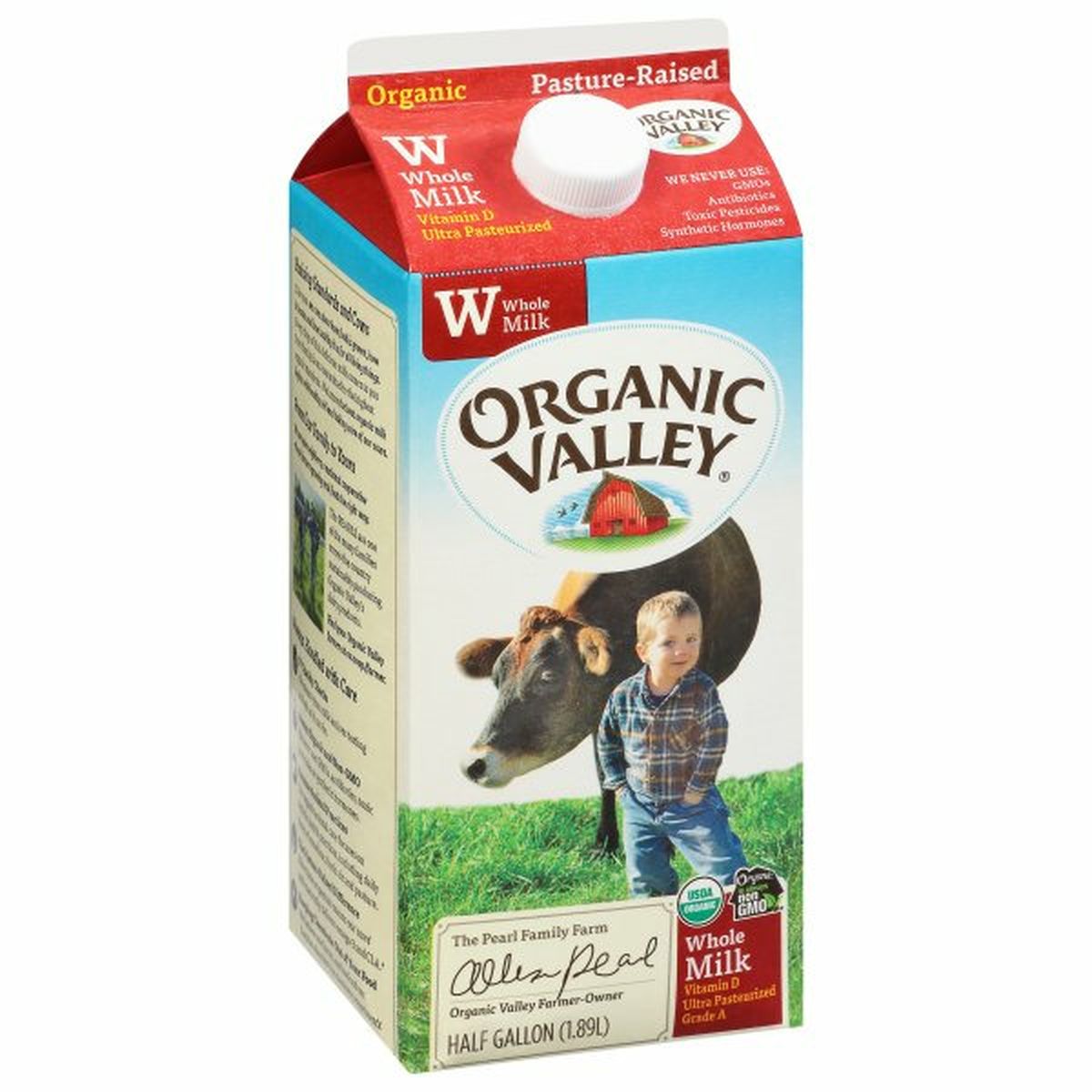 Calories in Organic Valley Milk, Whole, Organic