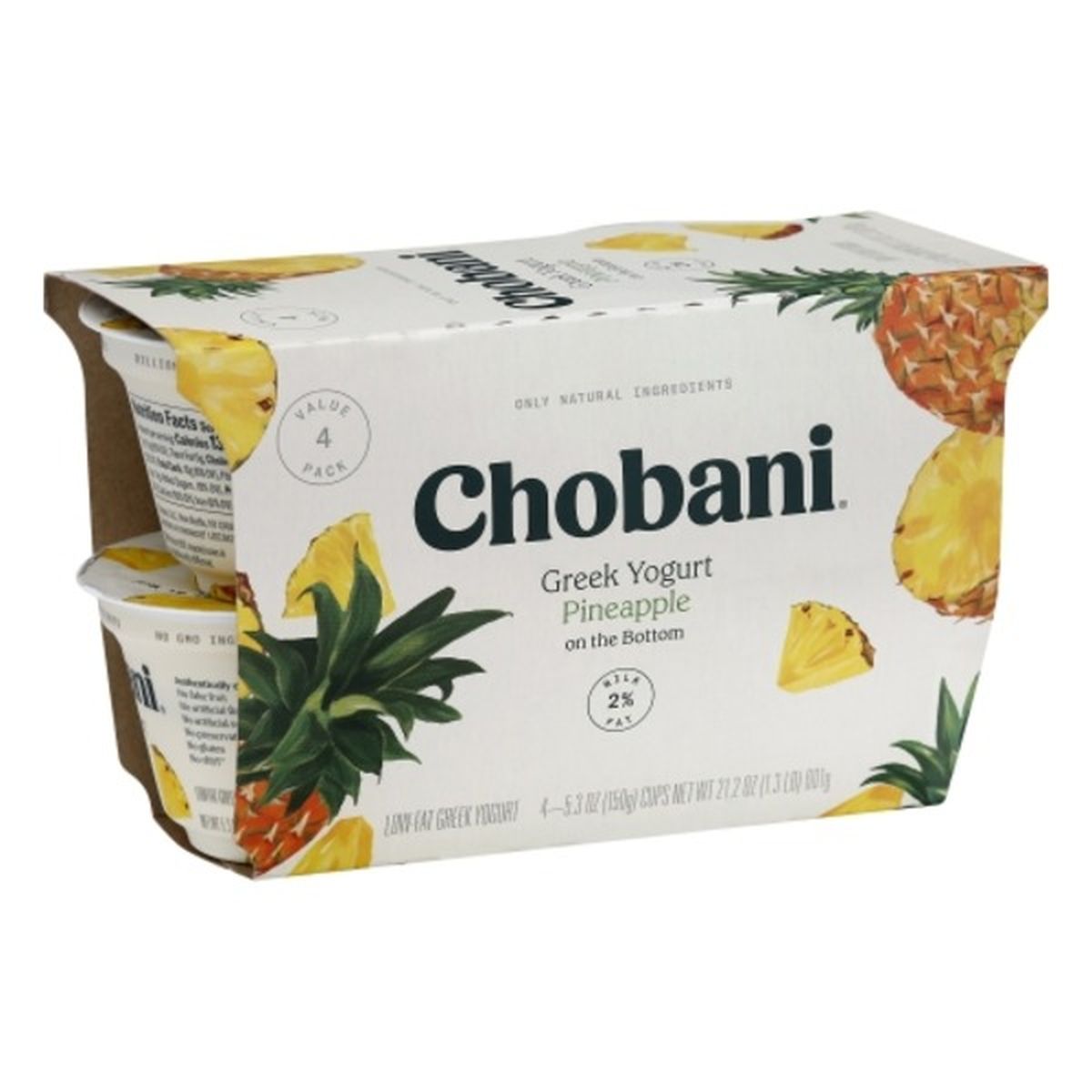 Calories in Chobani Yogurt, Greek, Pineapple on the Bottom, Value 4 Pack