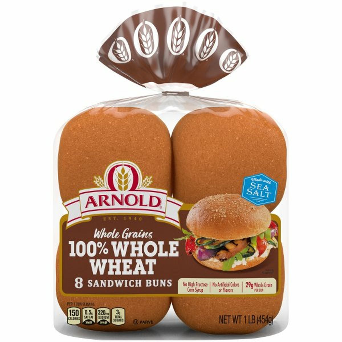 Calories in Brownberry/Arnold/Oroweat Whole Grains 100% Whole Wheat Sandwich Buns