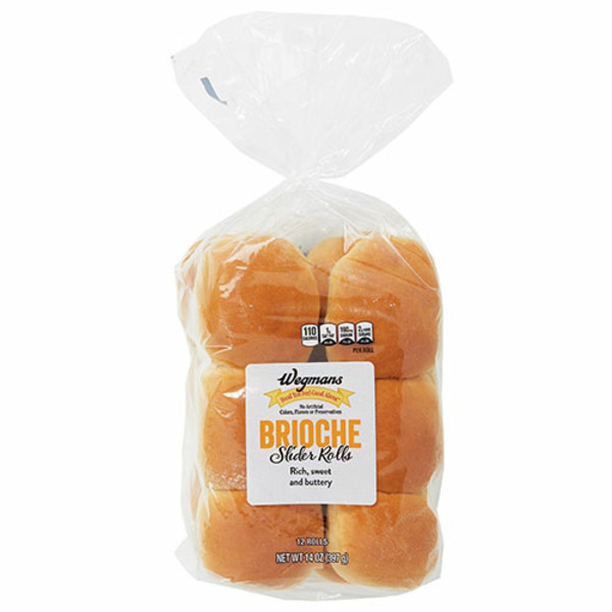 Calories in Wegmans Brioche Slider Rolls, 12 Rolls