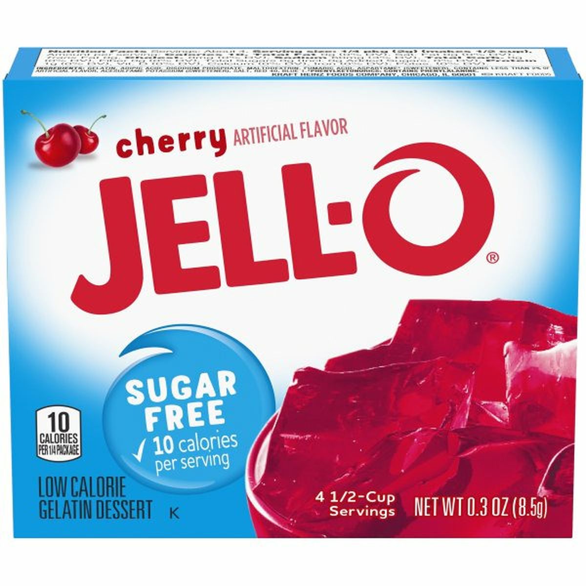 Calories in Jell-O Cherry Sugar-Free Gelatin