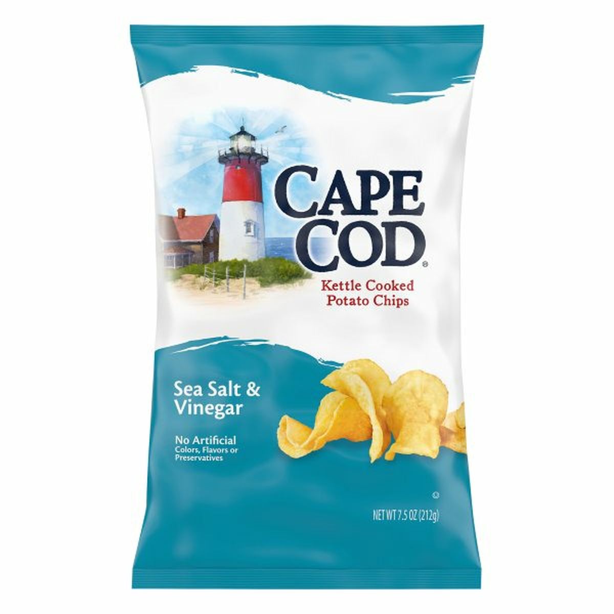 Calories in Cape Cods Potato Chips, Sea Salt & Vinegar, Kettle Cooked