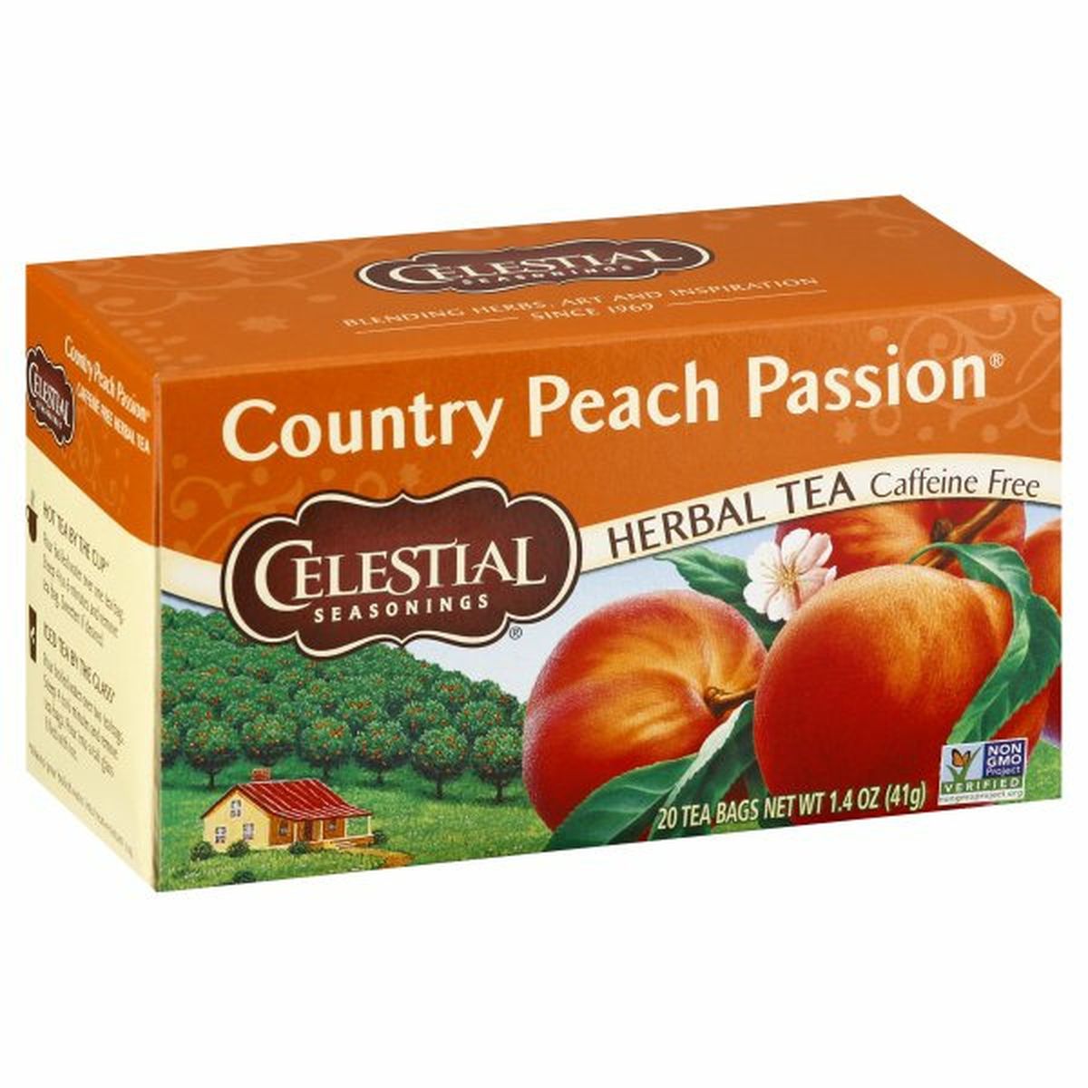 Calories in Celestial Seasonings Herbal Tea, Country Peach Passion, Caffeine Free, Bags