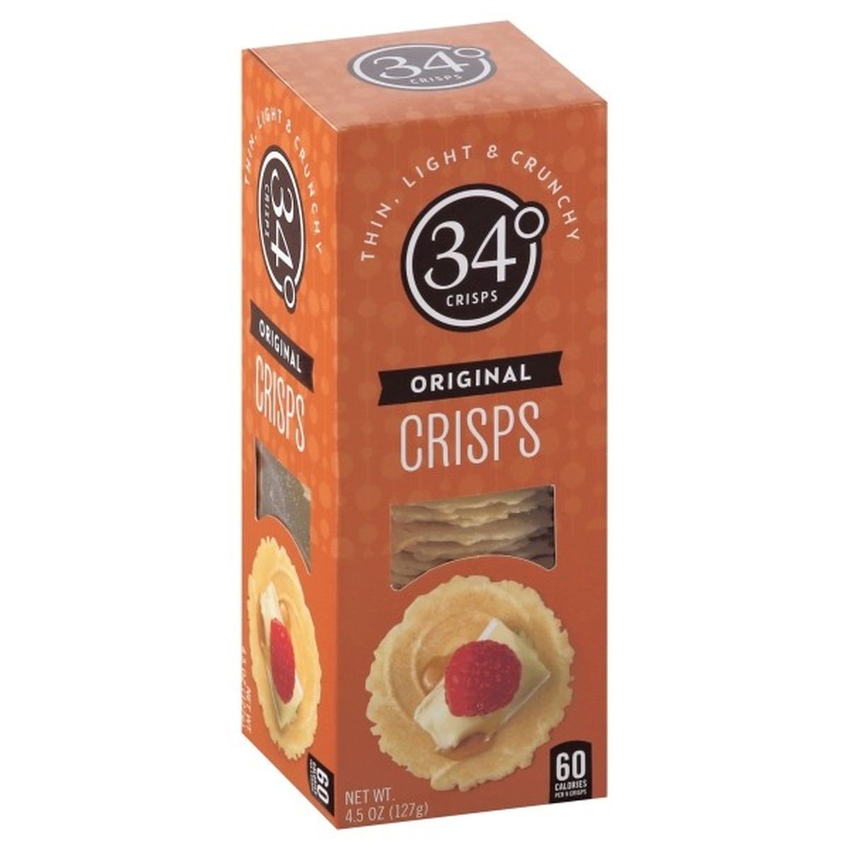 Calories in 34 Degrees Crisps Crisps, Original