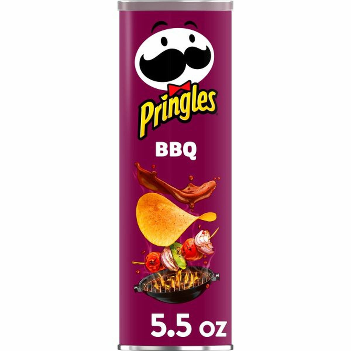 Calories in Pringles Salty Snacks Pringles Potato Crisps Chips, BBQ, Snacks On The Go, 5.5oz