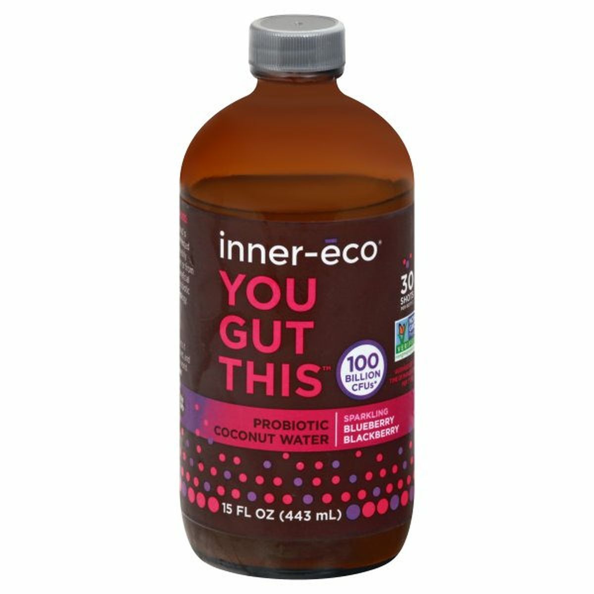 Calories in Inner Eco Probiotic Coconut Water, Sparkling Blueberry Blackberry