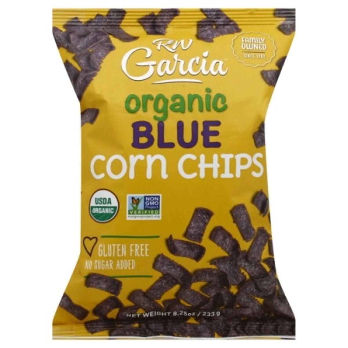 Calories in RW Garcia Corn Chips, Organic, Blue
