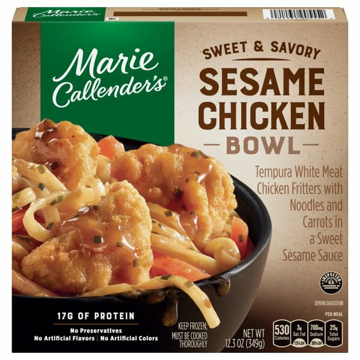 Calories in Marie Callender's Sesame Chicken Bowl, Sweet & Savory