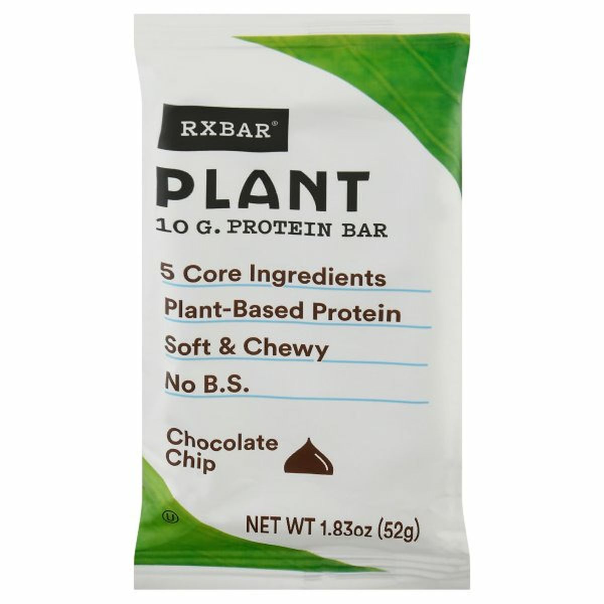 Calories in RXBAR Plant Protein Bar, Plant, Chocolate Chip