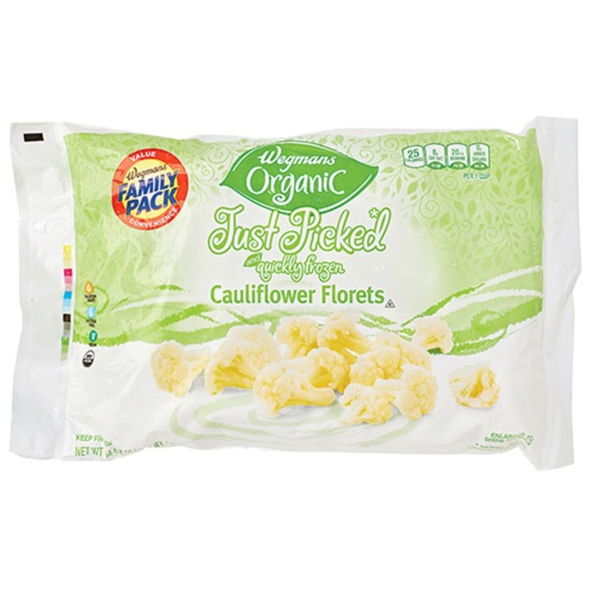 Calories in Wegmans Organic Cauliflower Florets, FAMILY PACK
