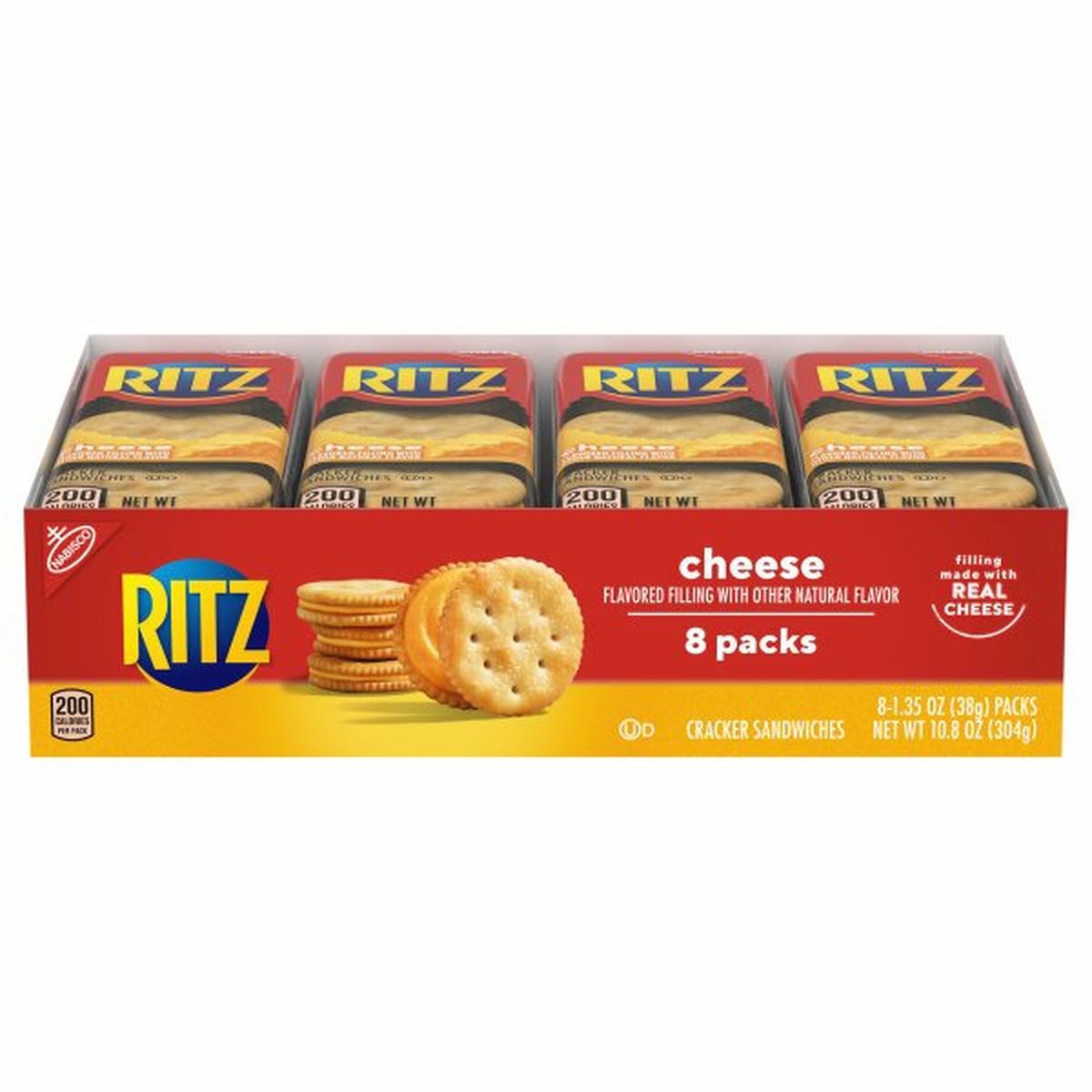 Calories in Ritz Cracker Sandwiches, Cheese, 8 Packs