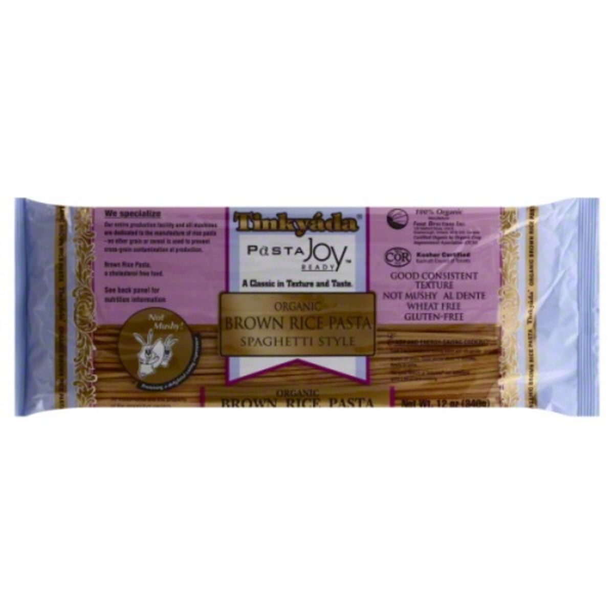 Calories in Tinkyada Pasta Joy Ready Spaghetti Style Pasta, Brown Rice, Organic