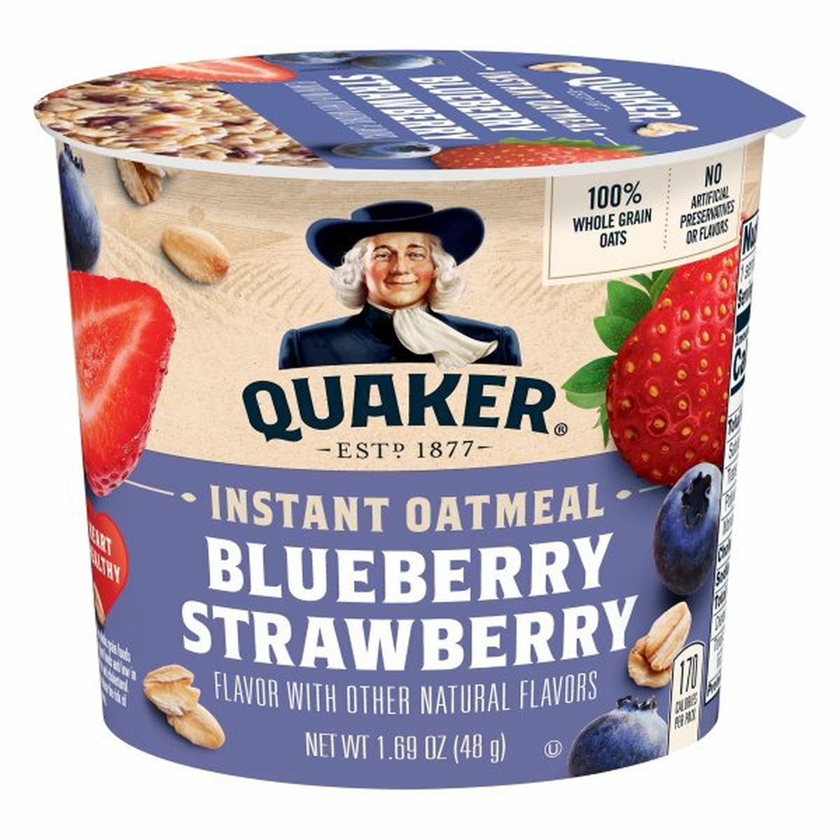 Calories in Quaker Instant Oatmeal, Blueberry Strawberry