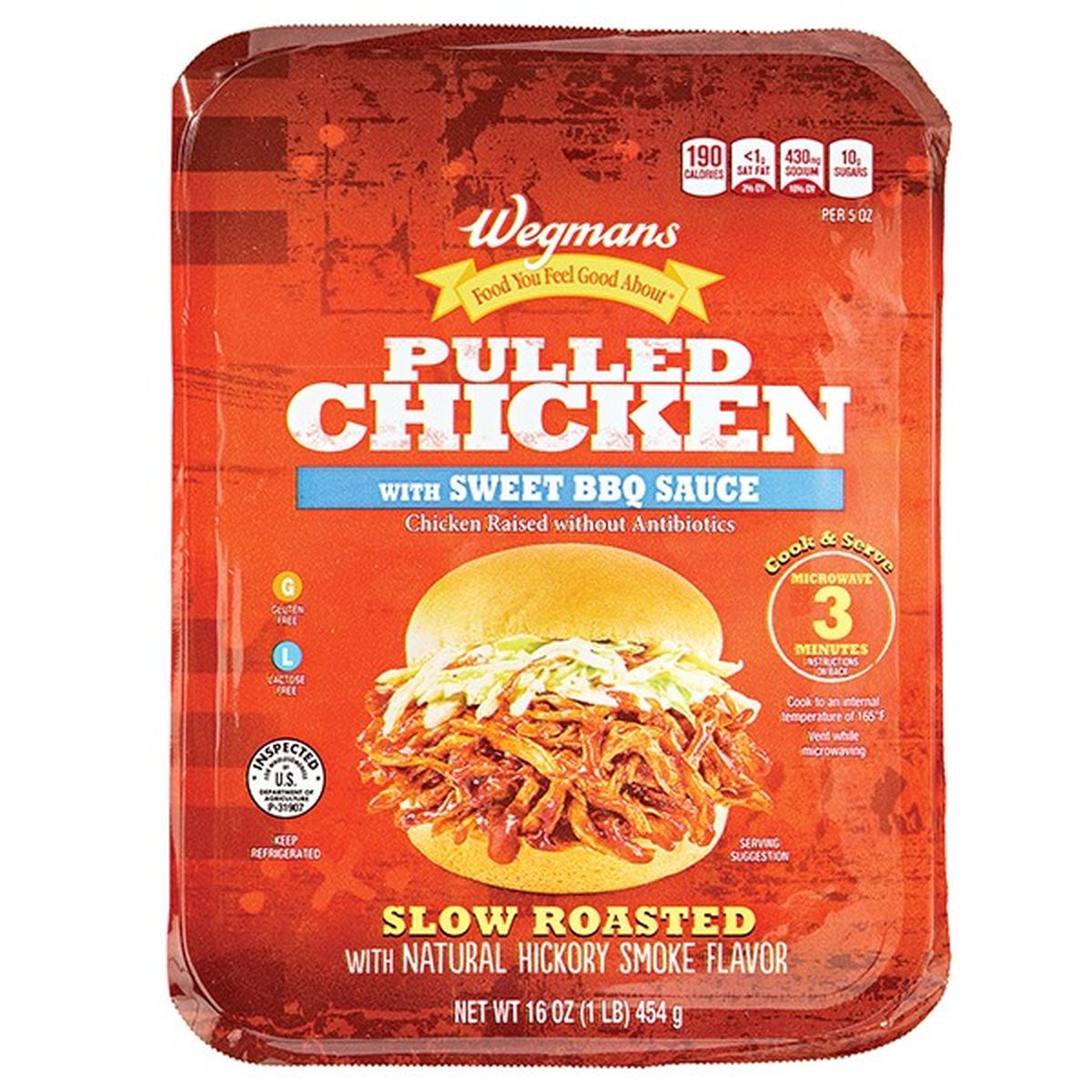 Calories in Wegmans Antibiotic Free Pulled Chicken with Sweet BBQ Sauce