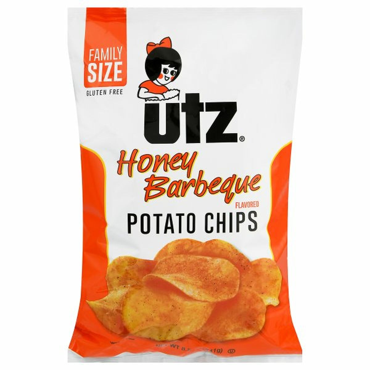 Calories in Utz Potato Chips, Honey Barbeque Flavored, Family Size