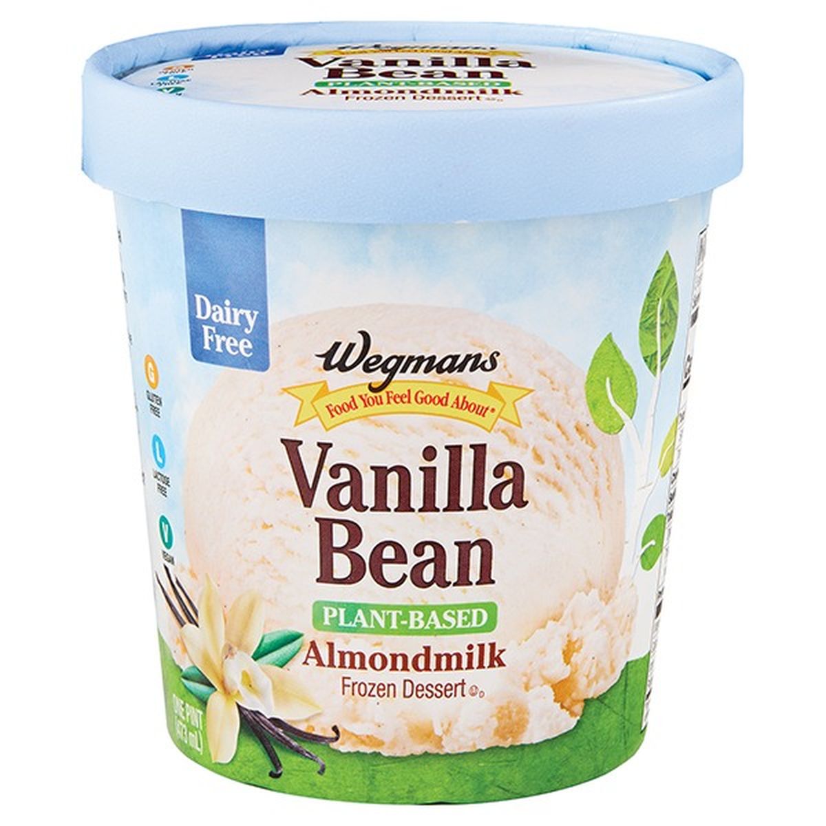 Calories in Wegmans Ice Cream, Plant-Based, Almondmillk, Vanilla Bean