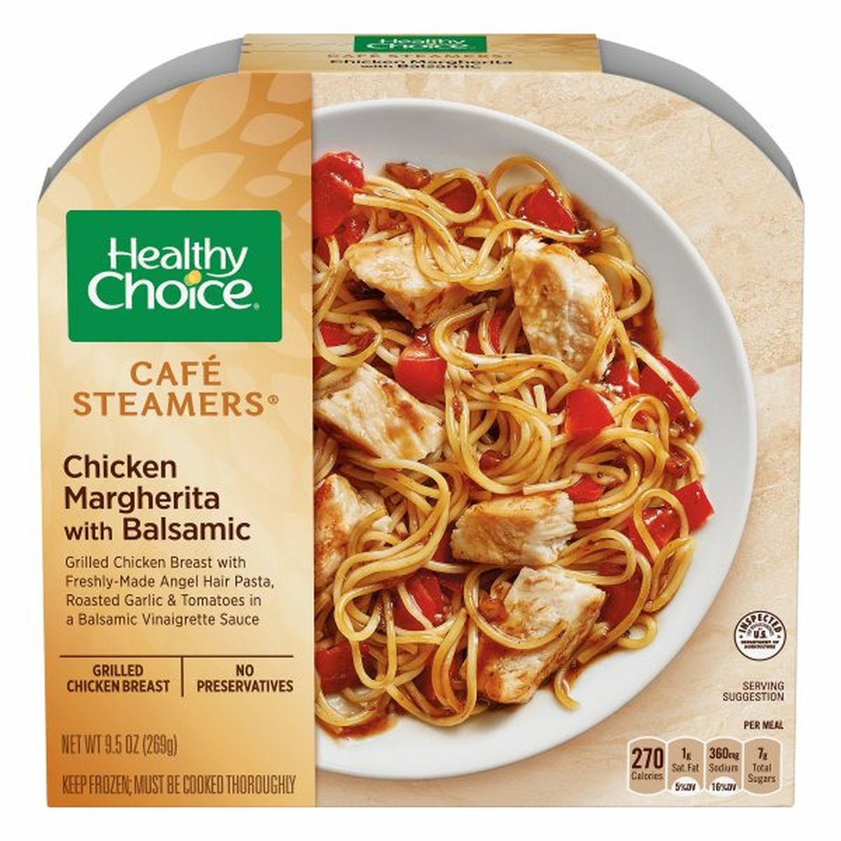 Calories in Healthy Choice Cafe Steamers Chicken Margherita with Balsamic