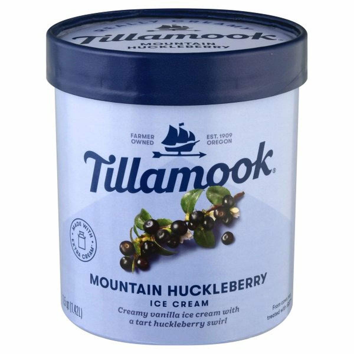 Calories in Tillamook Ice Cream, Mountain Huckleberry