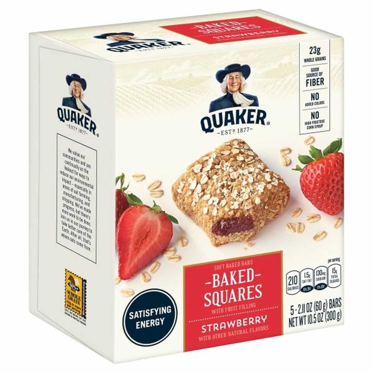 Calories in Quaker Baked Squares Granola Cereal Or Fruit Bars, Strawberry with Other Natural Flavors
