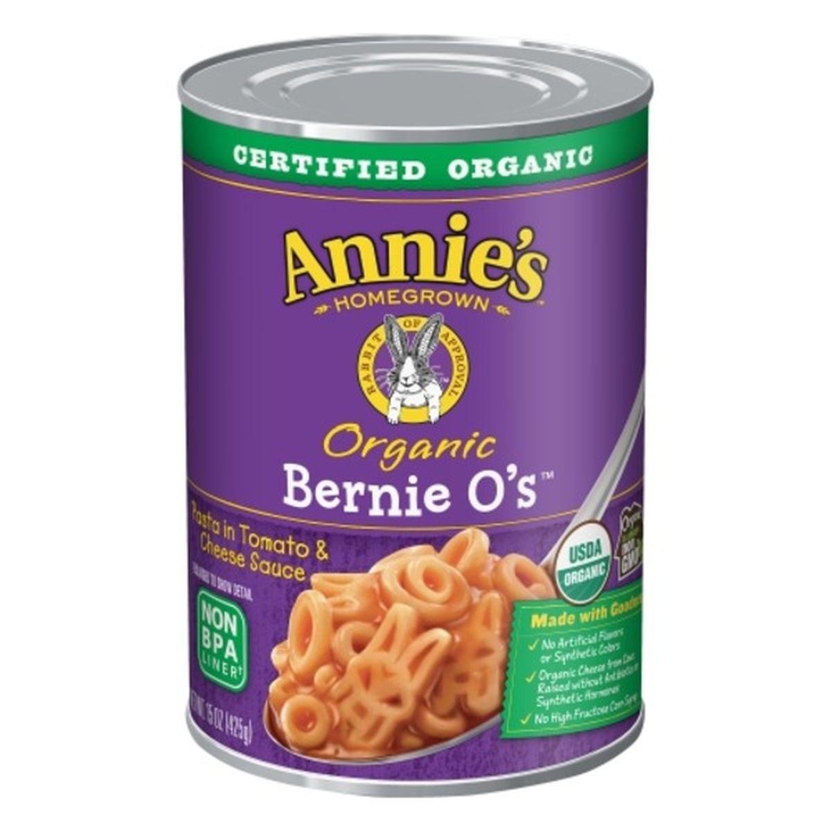 Calories in Annie's Pasta, Organic, Bernie O's
