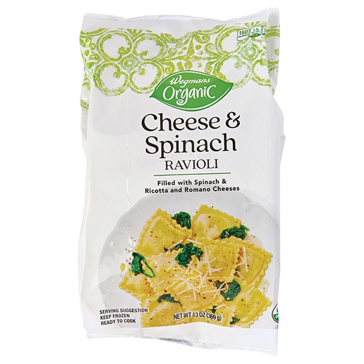 Calories in Wegmans Organic Cheese & Spinach Ravioli