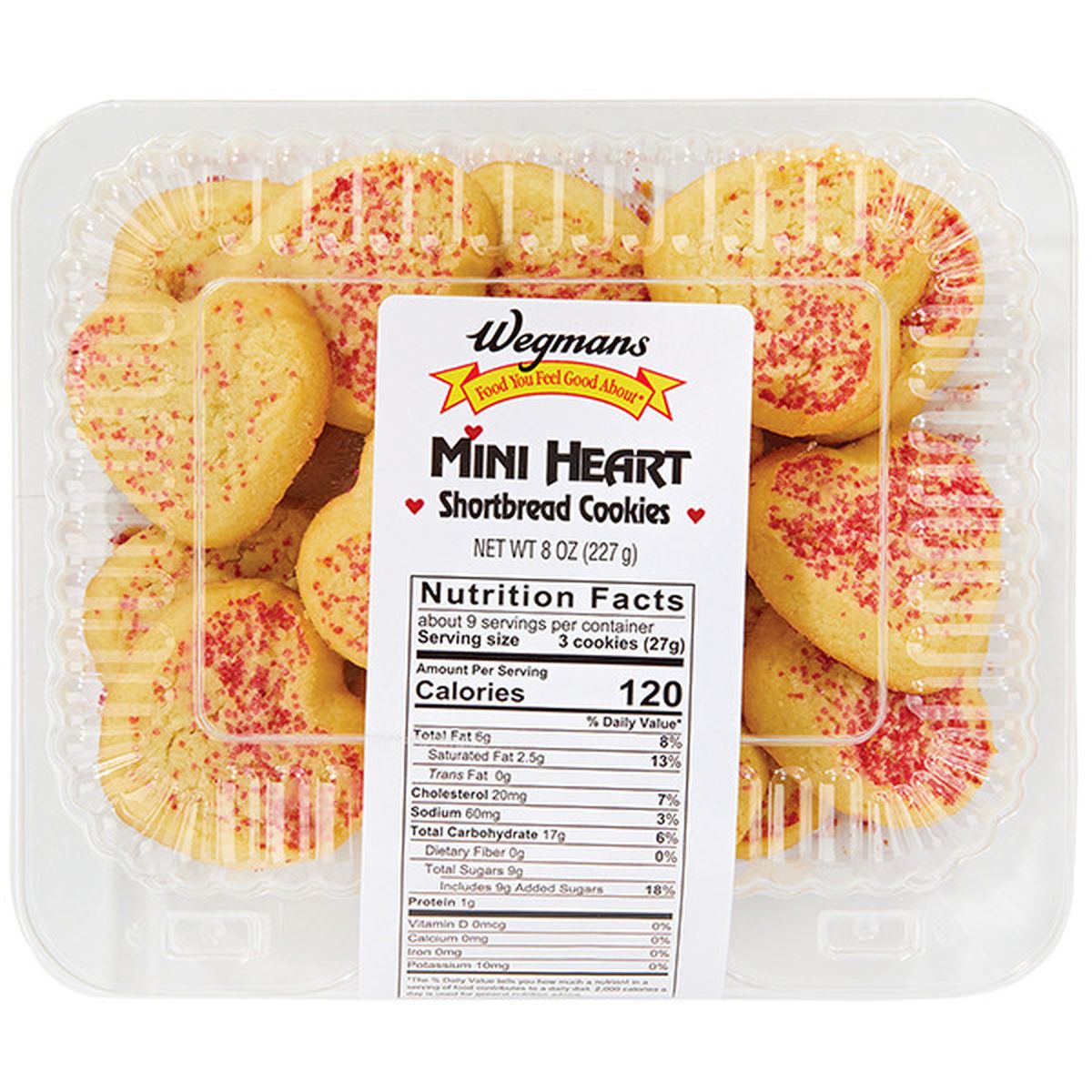 Calories in Wegmans Mini Heart Shortbread Cookies