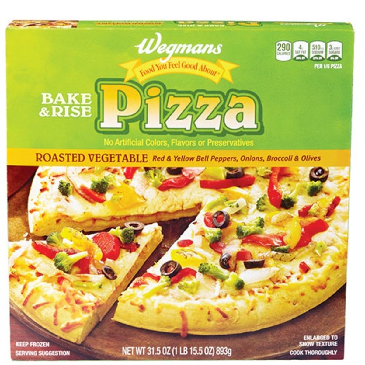 Calories in Wegmans Roasted Vegetable Bake & Rise Pizza