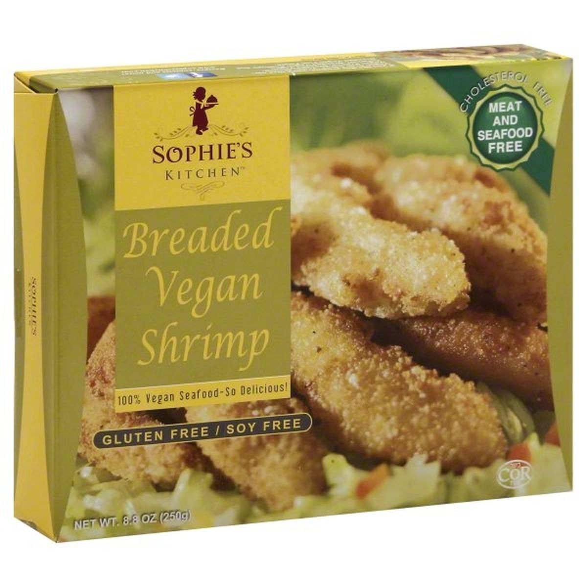 Calories in Sophie's Kitchen Shrimp, Breaded, Vegan