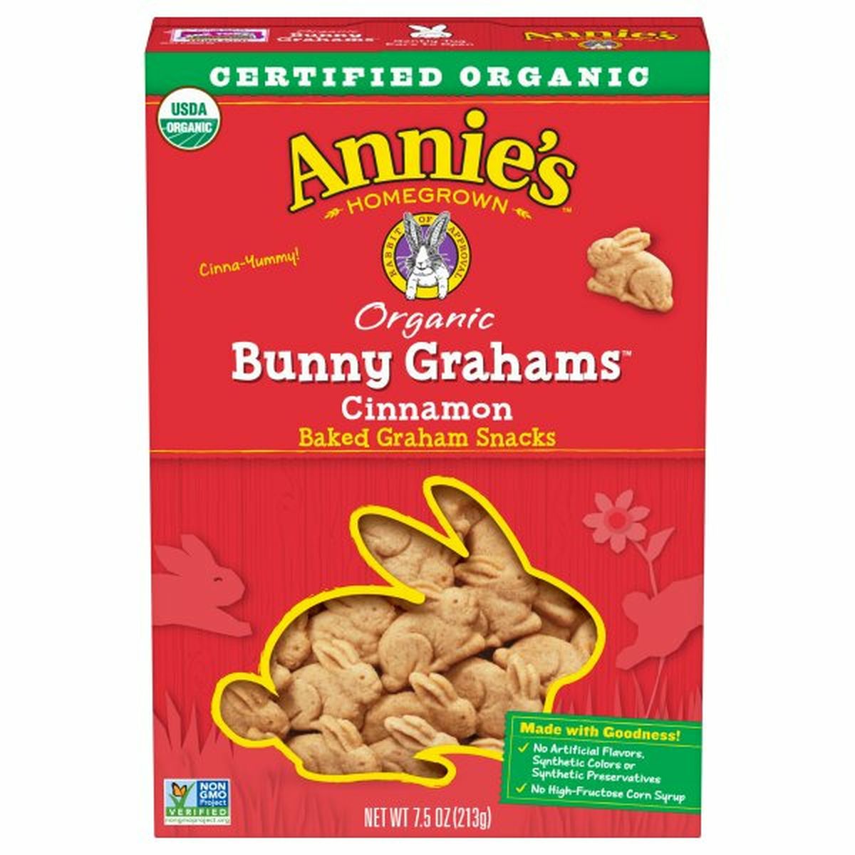 Calories in Annie's Bunny Grahams, Organic, Cinnamon