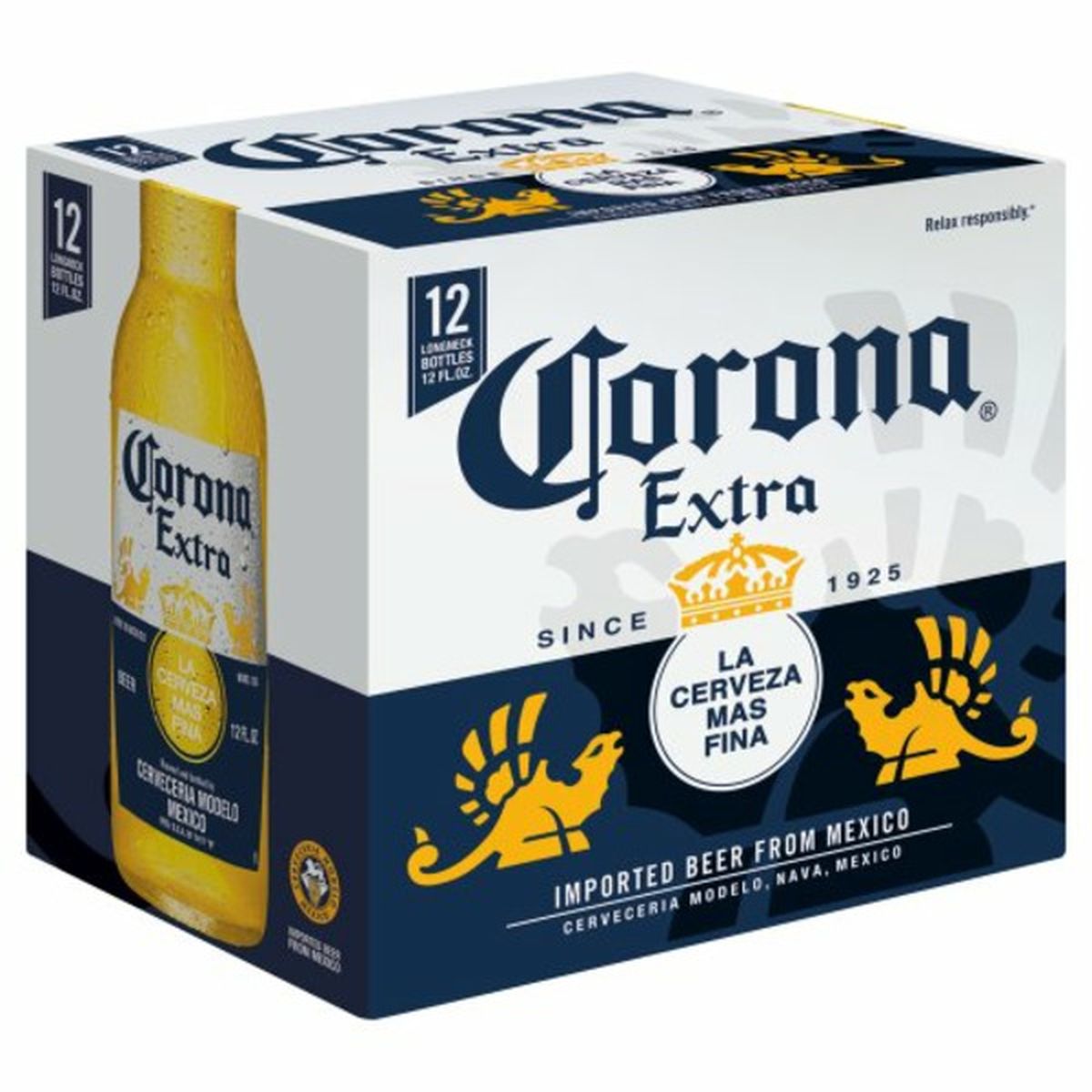 Calories in Corona Extra Extra Beer 12/12oz bottles