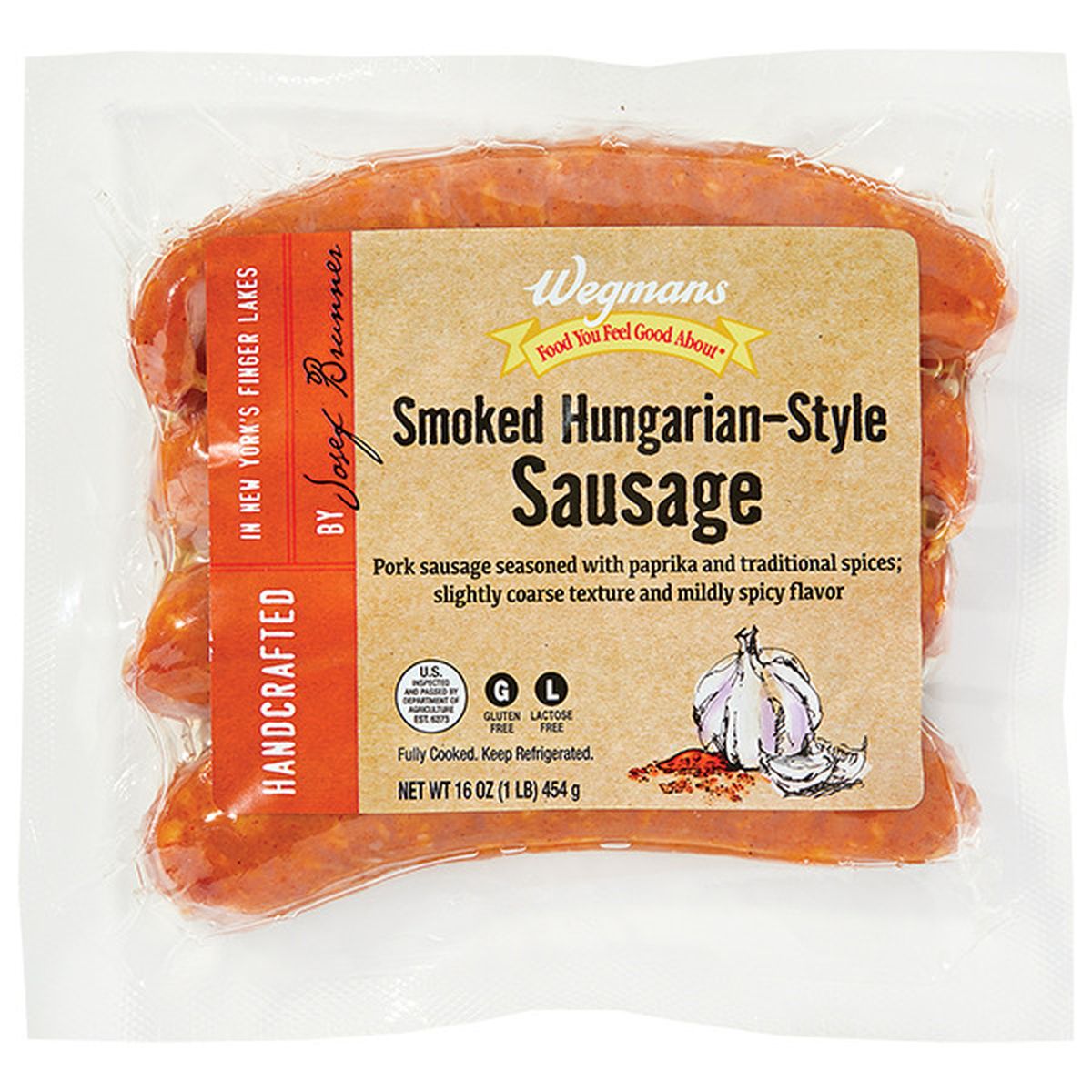Calories in Wegmans Smoked Hungarian-Style Sausage