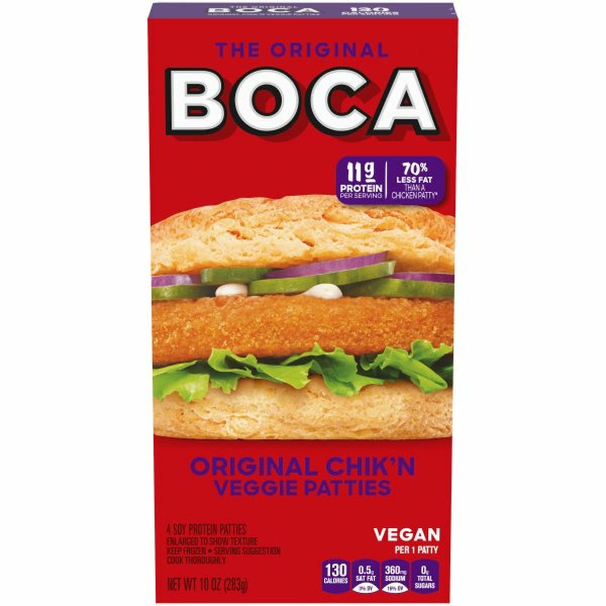 Calories in Boca Original Chik'n Vegan Patties