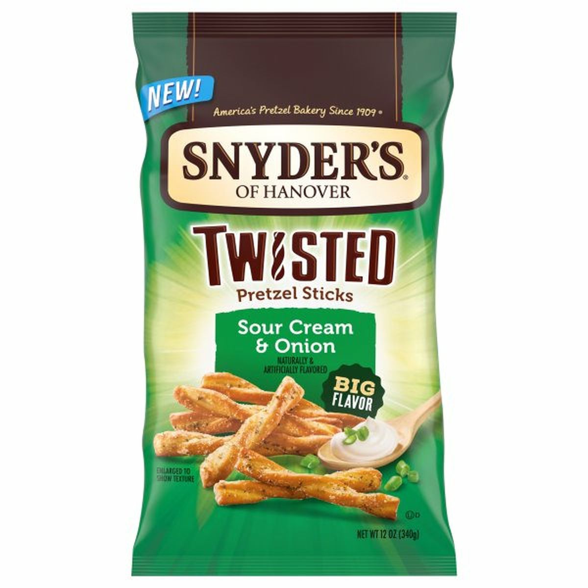 Calories in Snyder's of Hanovers Twisted Pretzel Sticks, Sour Cream & Onion