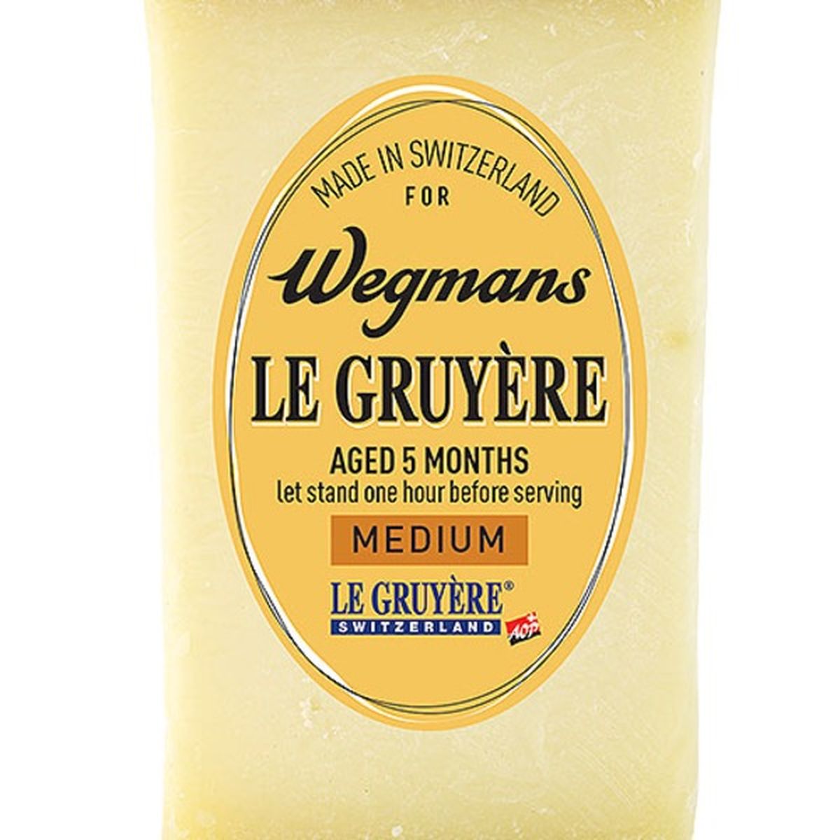 Calories in Wegmans Medium Le Gruyere Swiss Cheese Quarter