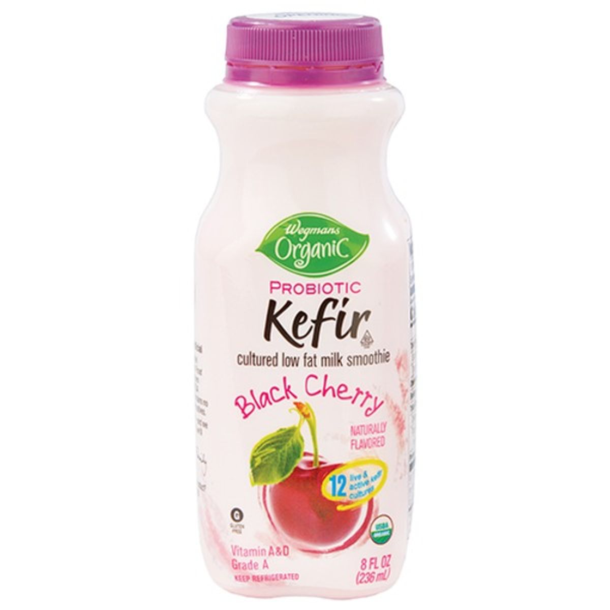 Calories in Wegmans Organic Black Cherry Probiotic Kefir