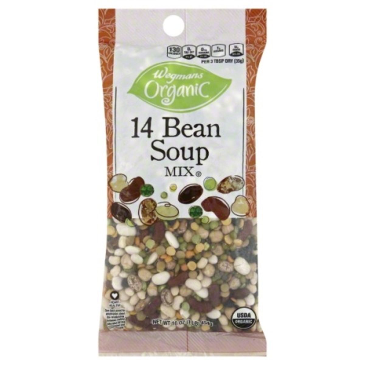 Calories in Wegmans Organic 14 Bean Soup Mix, Dry